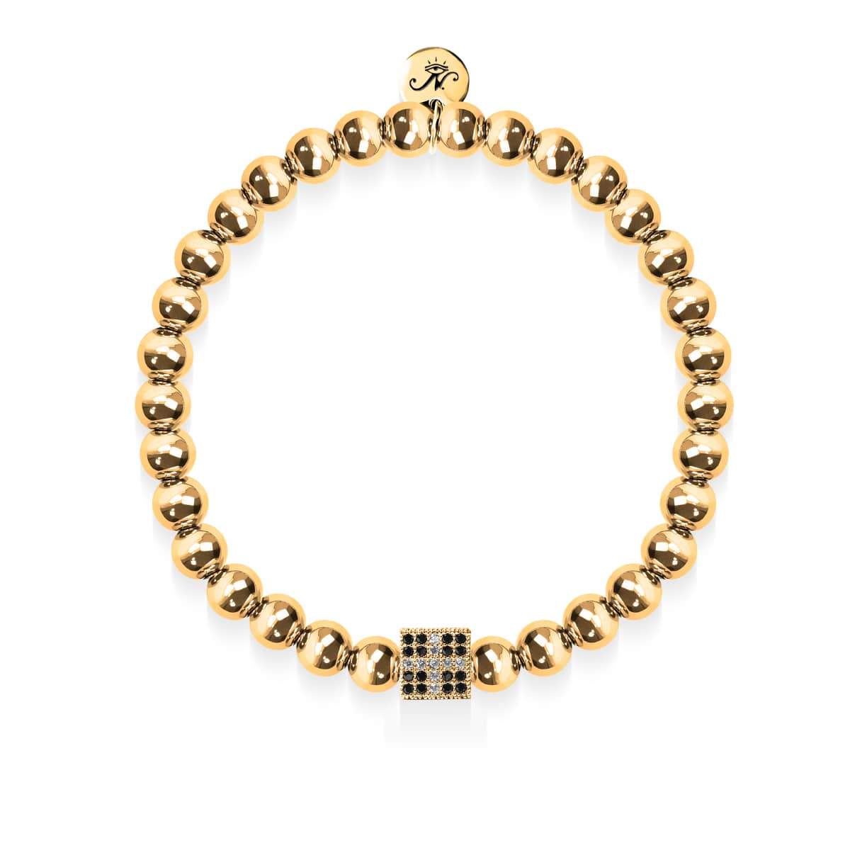 Chanceux | Or 18 carats | Bracelet à breloques dés en cristal